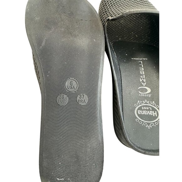 JEFFREY CAMPBELL Last Havana Black Wedge Sandals Size 8 - Picture 5 of 7